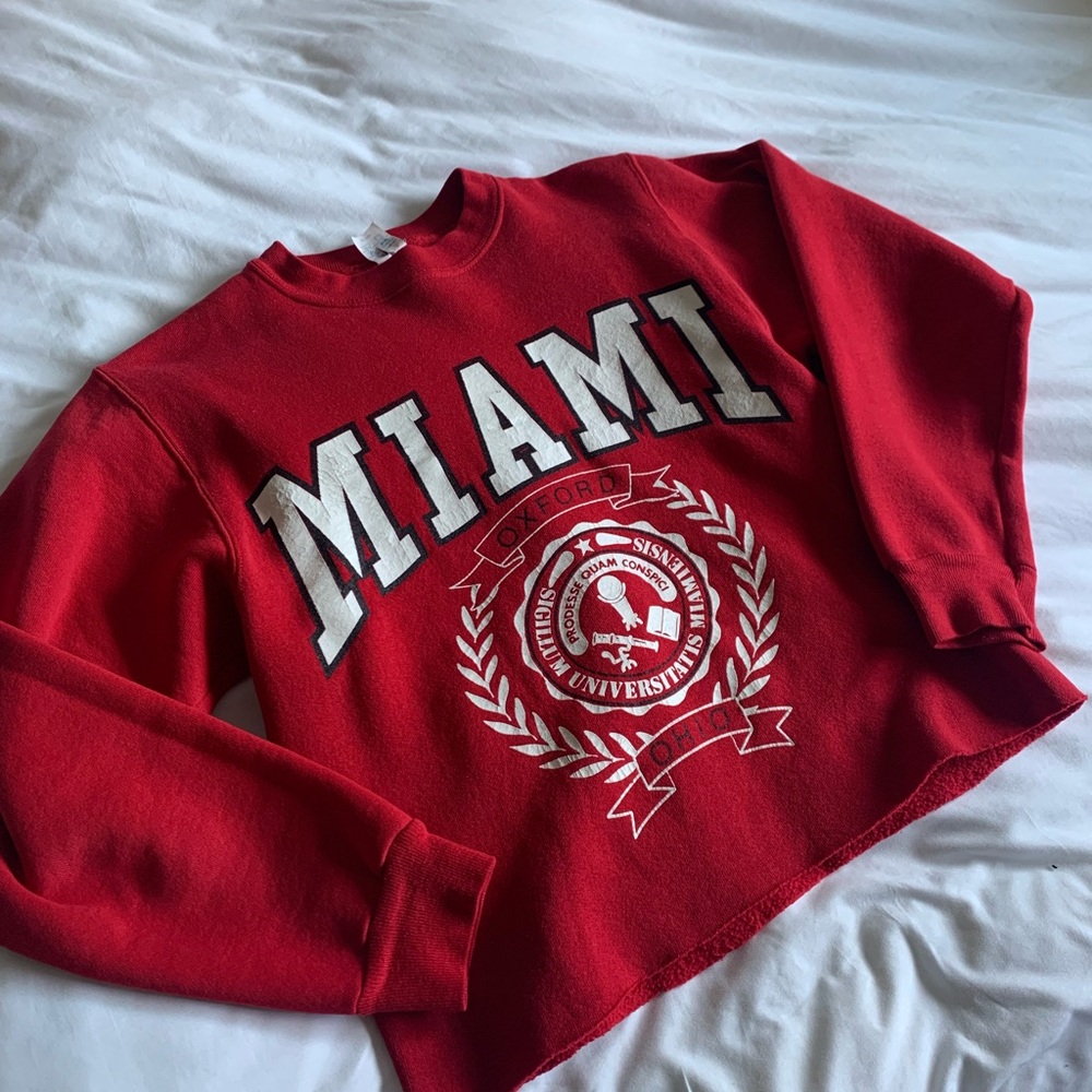 Miami University Distressed Crew Neck